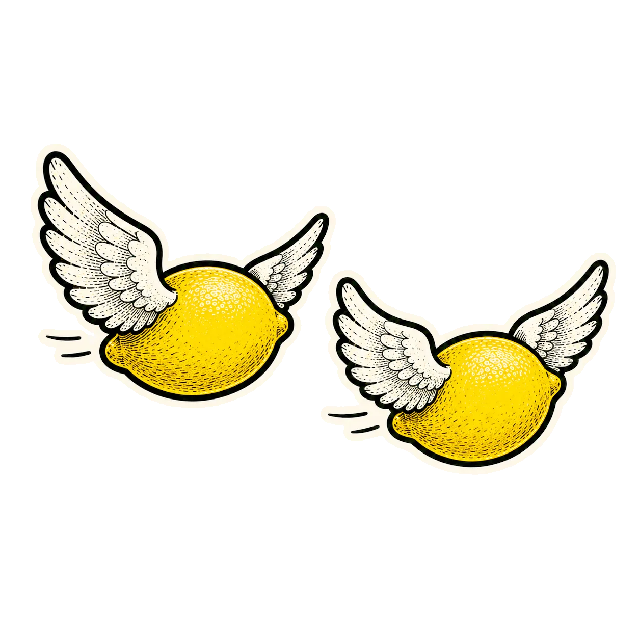 Winged flying lemons